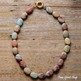 Natural Kind Jasper Gemstone Choker