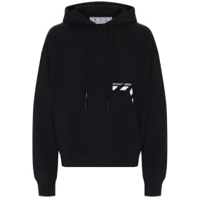 Off White Diag Pocket Design Skate Fit Black Hoodie