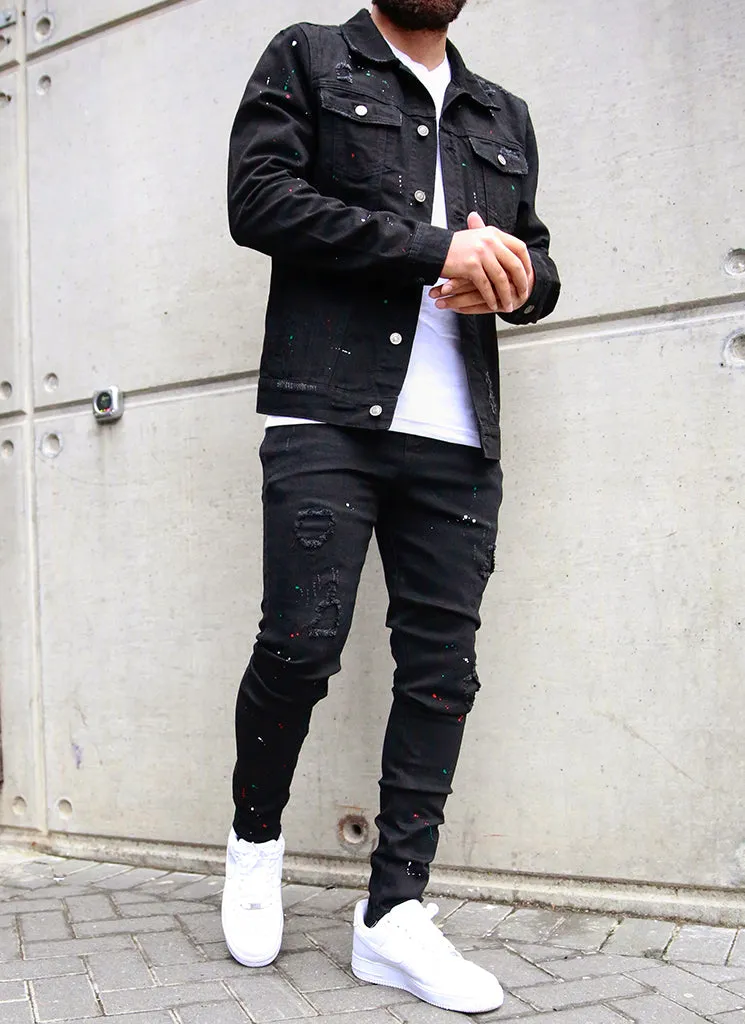 Paint Denim Jacket - Black