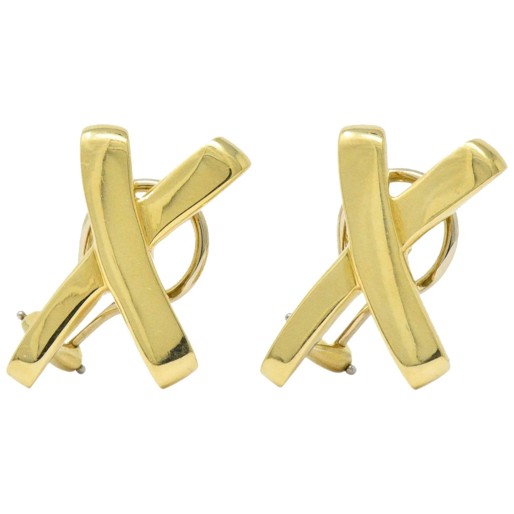 Paloma Picasso Tiffany & Co. 1984 18 Karat Gold X Earrings