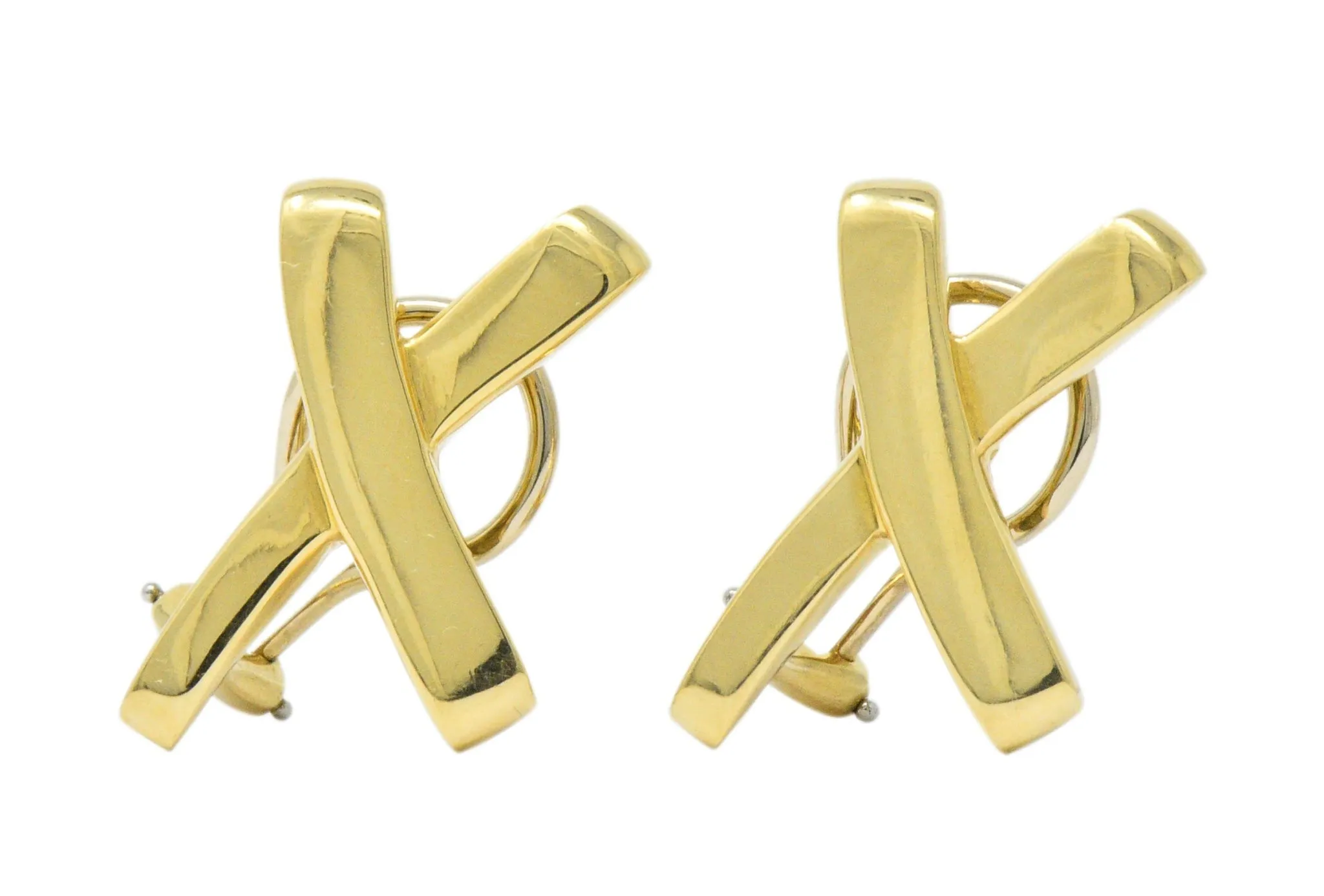 Paloma Picasso Tiffany & Co. 1984 18 Karat Gold X Earrings