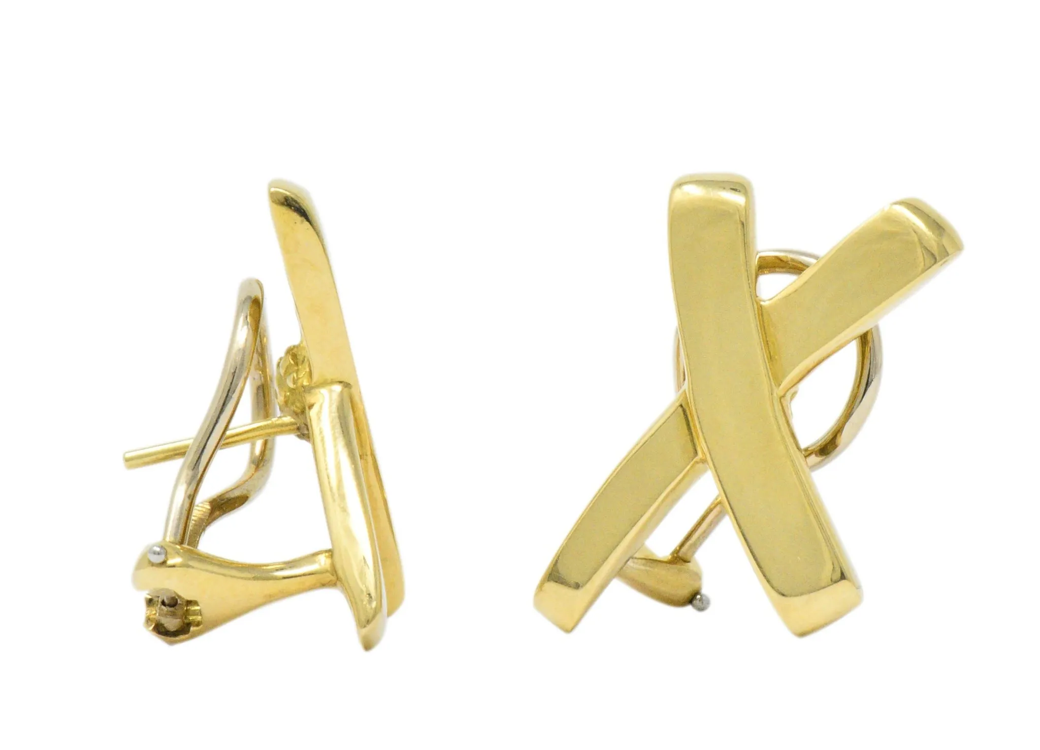 Paloma Picasso Tiffany & Co. 1984 18 Karat Gold X Earrings