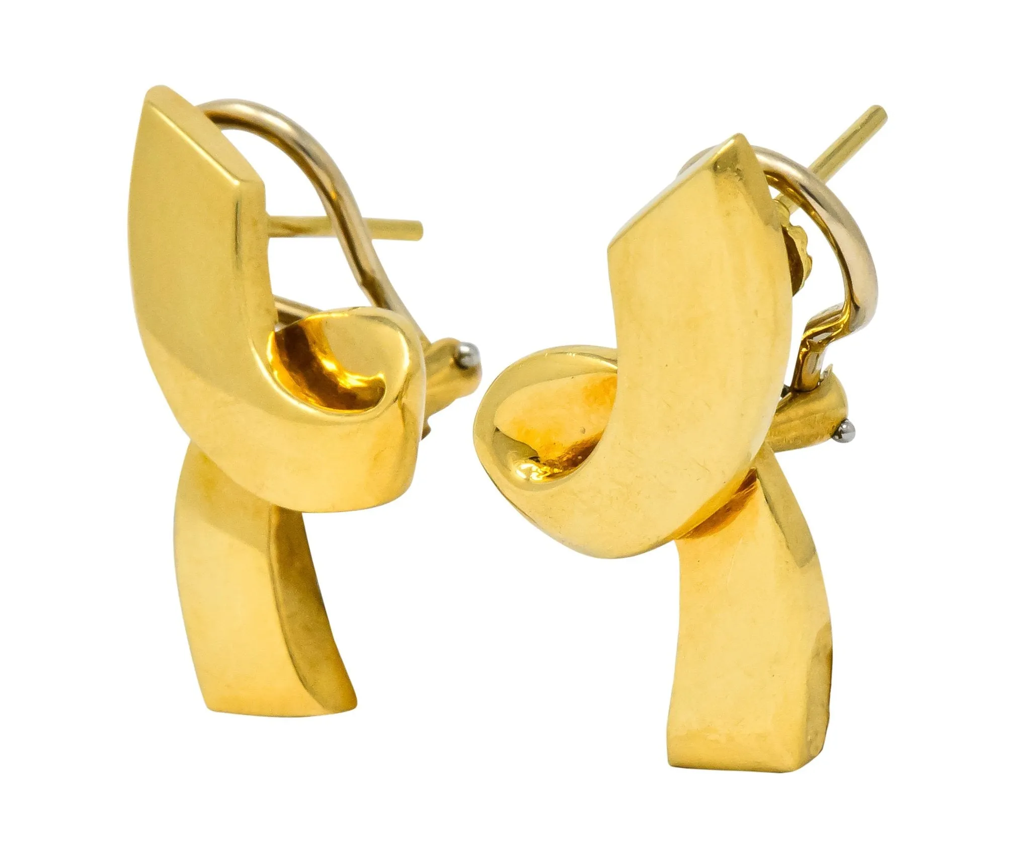 Paloma Picasso Tiffany & Co. 1986 18 Karat Yellow Gold Ribbon Earrings