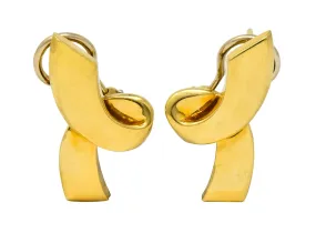 Paloma Picasso Tiffany & Co. 1986 18 Karat Yellow Gold Ribbon Earrings