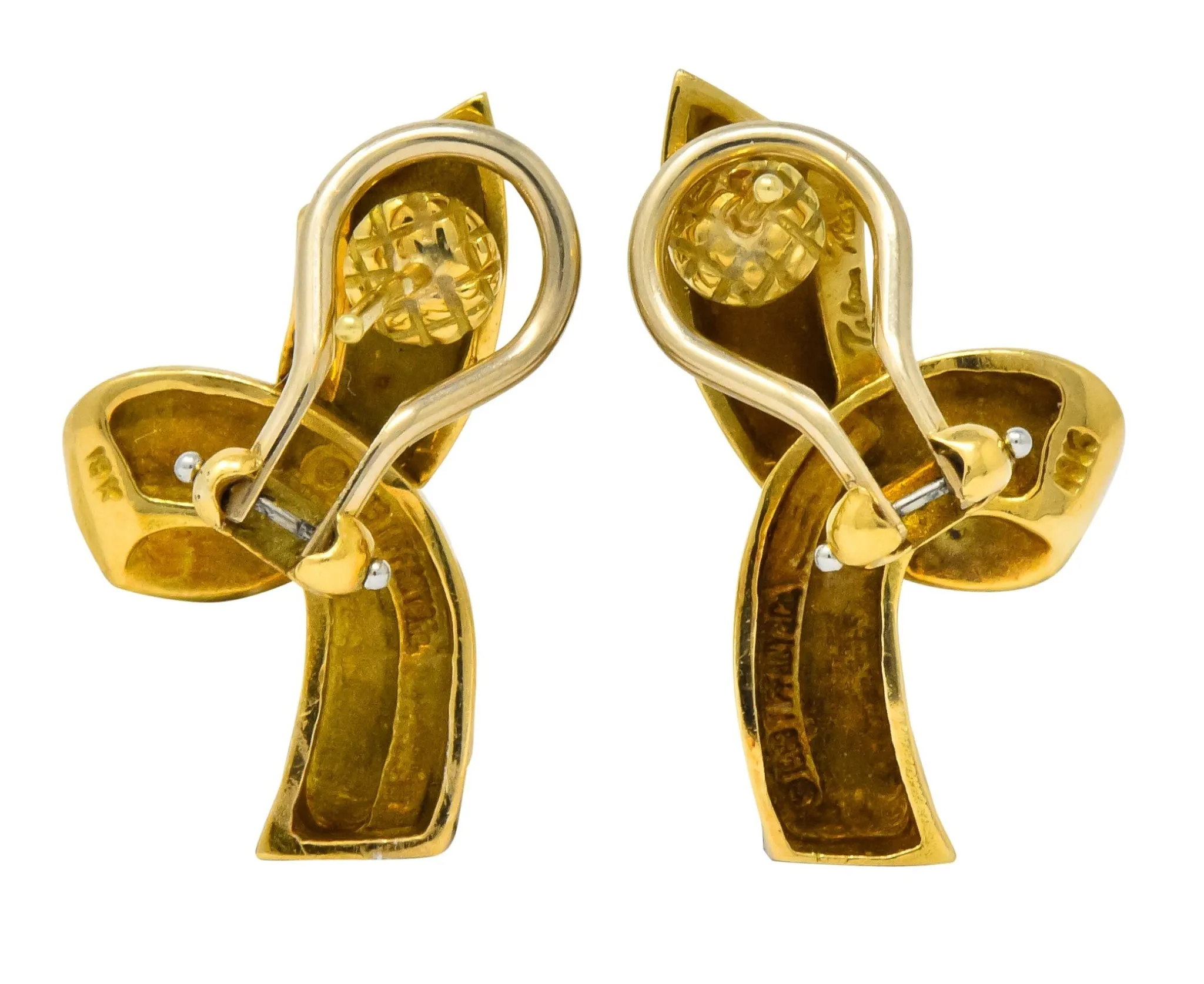 Paloma Picasso Tiffany & Co. 1986 18 Karat Yellow Gold Ribbon Earrings