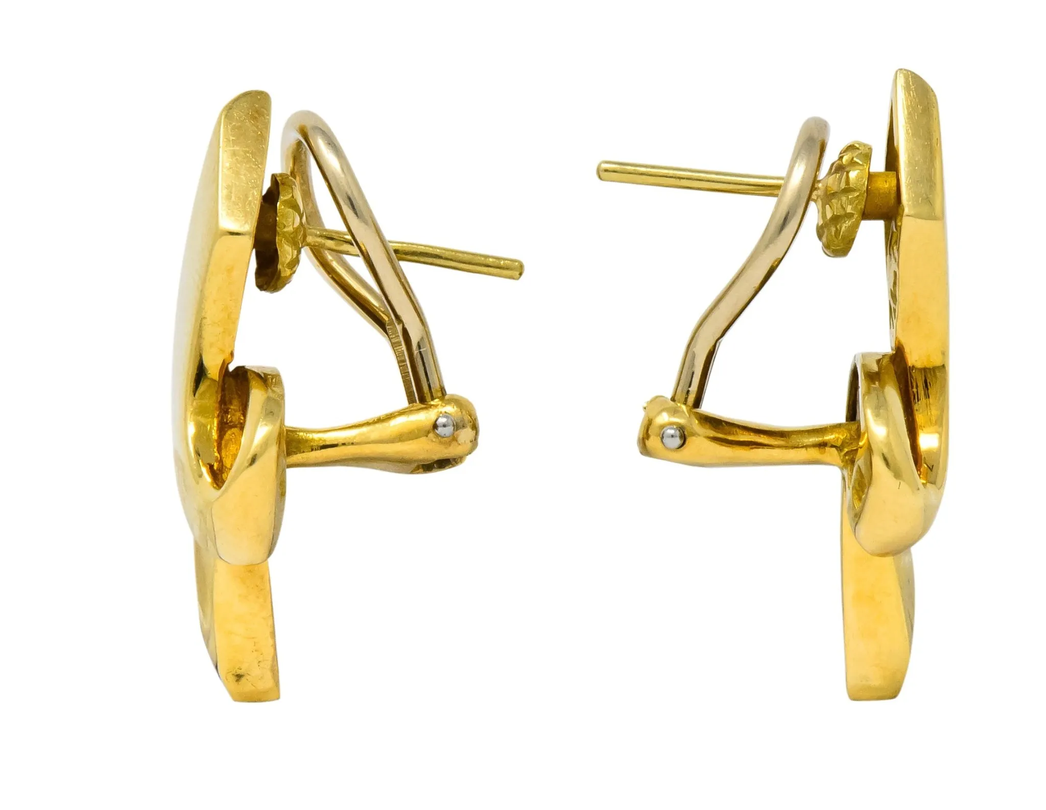 Paloma Picasso Tiffany & Co. 1986 18 Karat Yellow Gold Ribbon Earrings