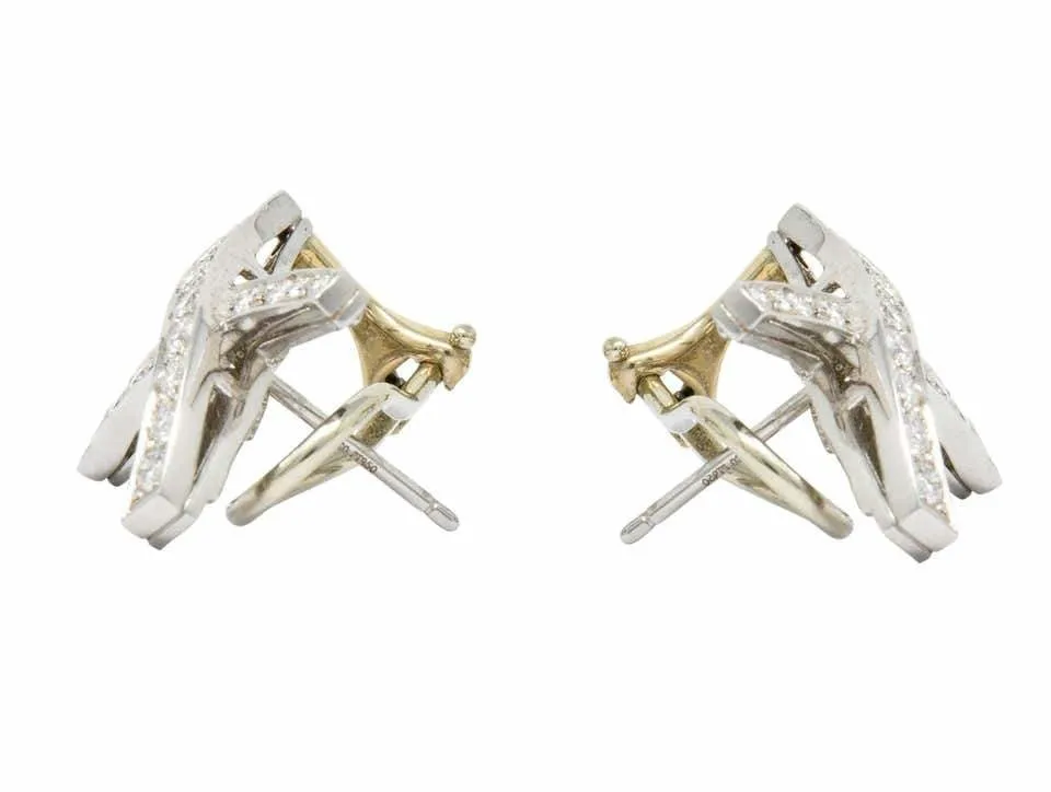 Paloma Picasso Tiffany & Co. Vintage 1.20 Carat Diamond Platinum X Kiss Earrings