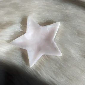 Pastel Pink Calcite Carved Star Tray