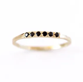 Pave Black Diamond Wedding Band - Thin Diamond Band