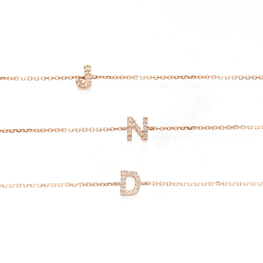 Pave Letter Anklet