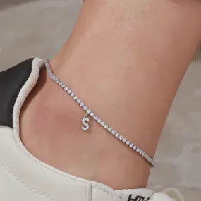 Personalized Sparkle Initial Anklet