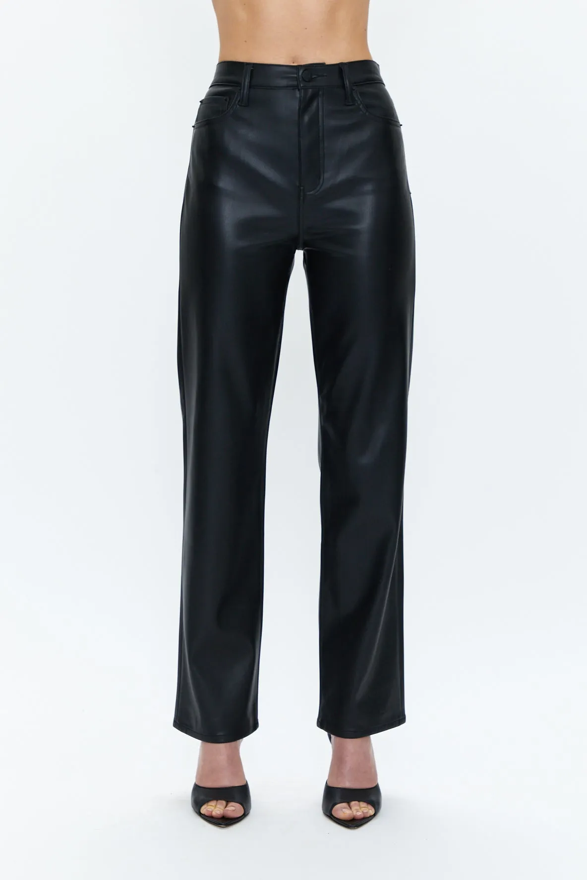 PISTOLA CASSIE FAUX LEATHER SUPER HIGH RISE STRAIGHT CROP