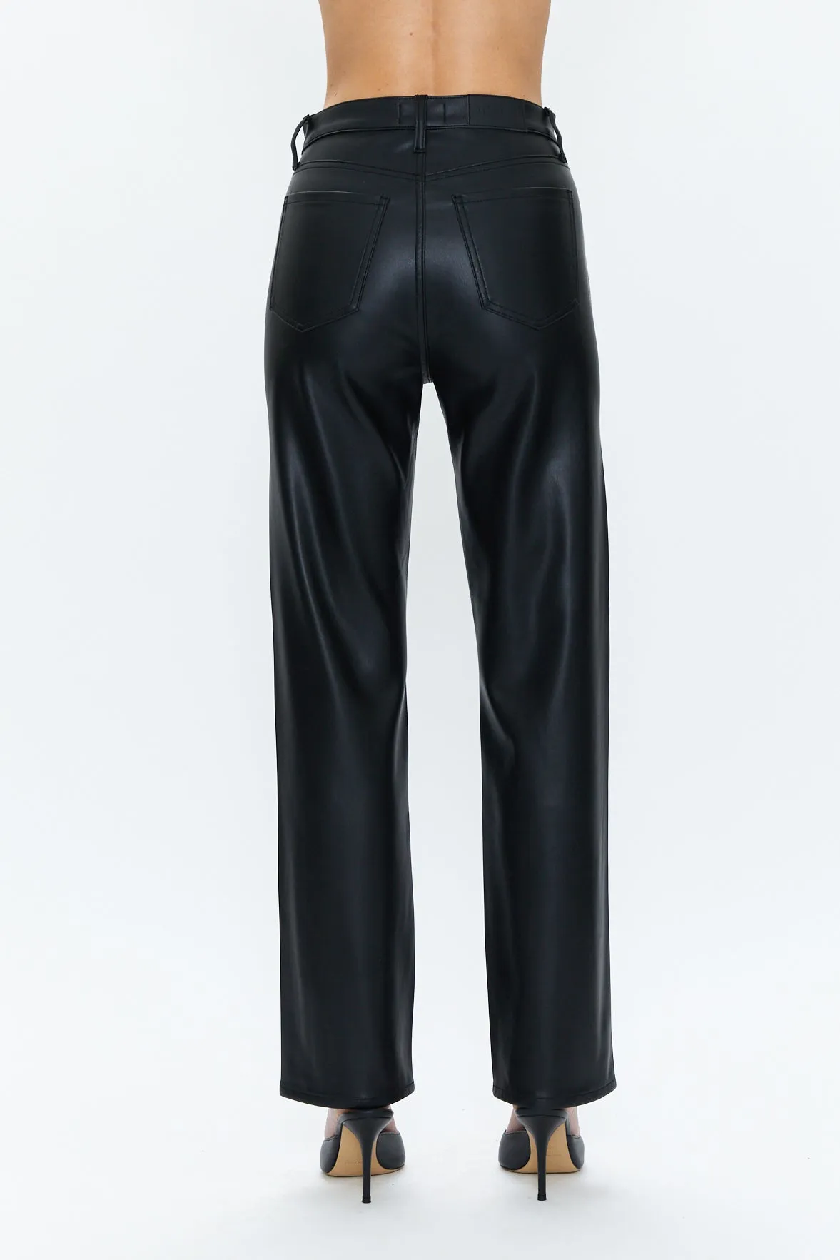 PISTOLA CASSIE FAUX LEATHER SUPER HIGH RISE STRAIGHT CROP