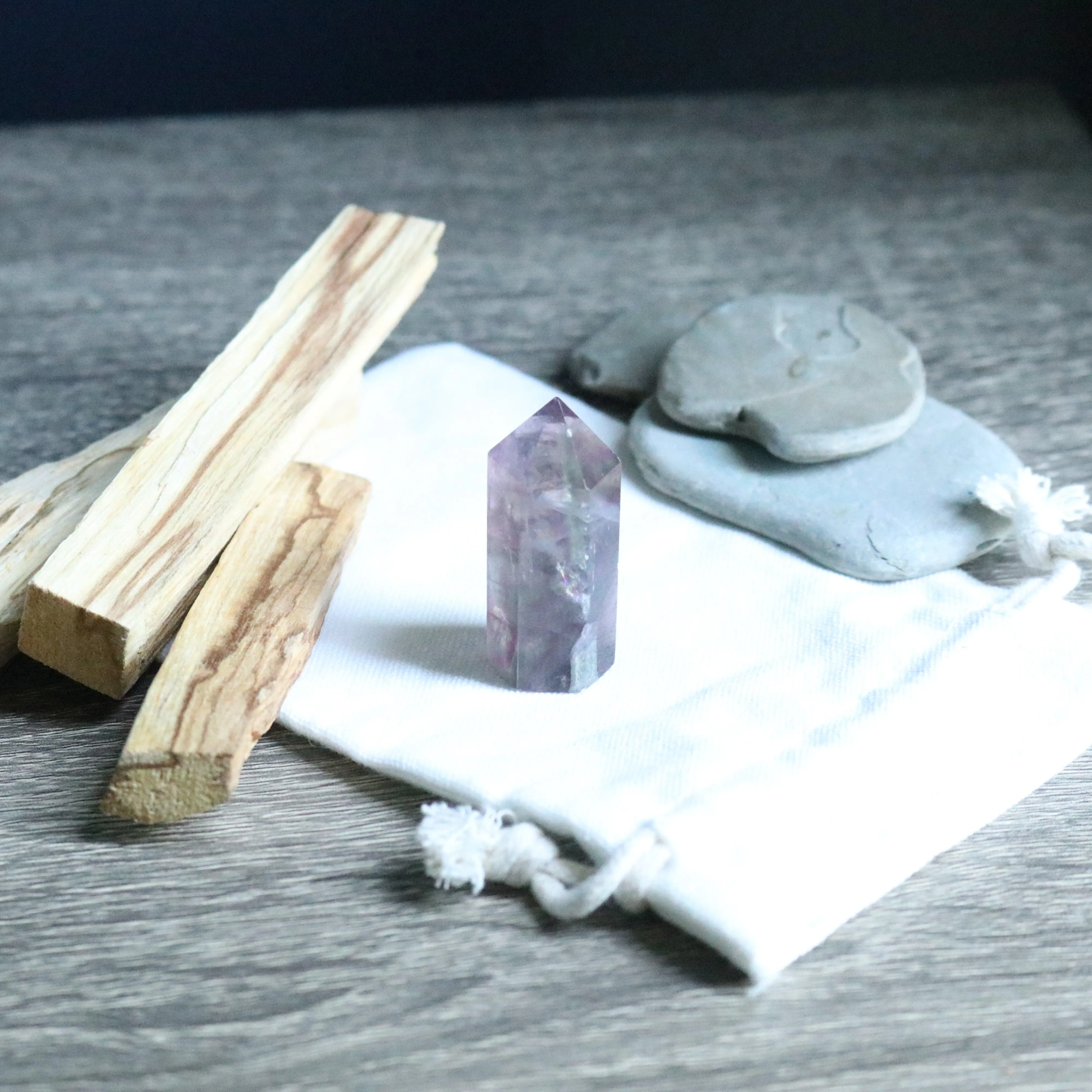 Purple ~ Rainbow Fluorite Polished Point Mini