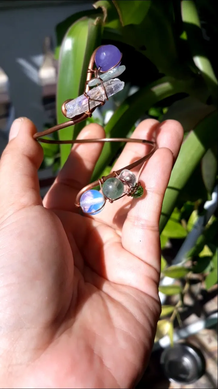 Purple Jade Moonstone Cuff