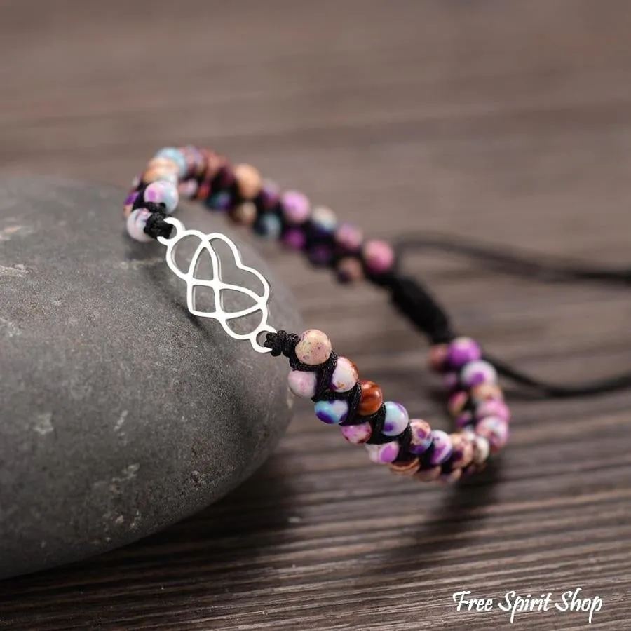 Purple Jasper Infinity Love Bead Bracelet