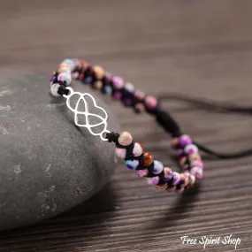 Purple Jasper Infinity Love Bead Bracelet