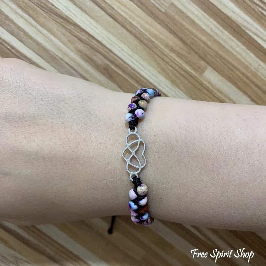 Purple Jasper Infinity Love Bead Bracelet