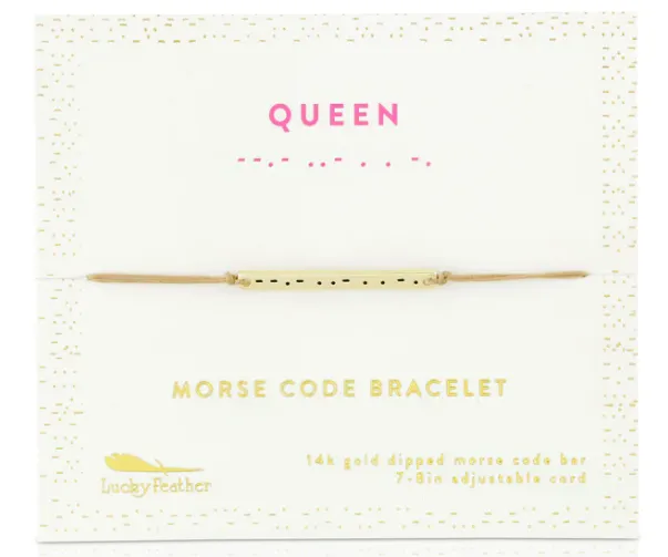 Queen Morse Code Bar Bracelet