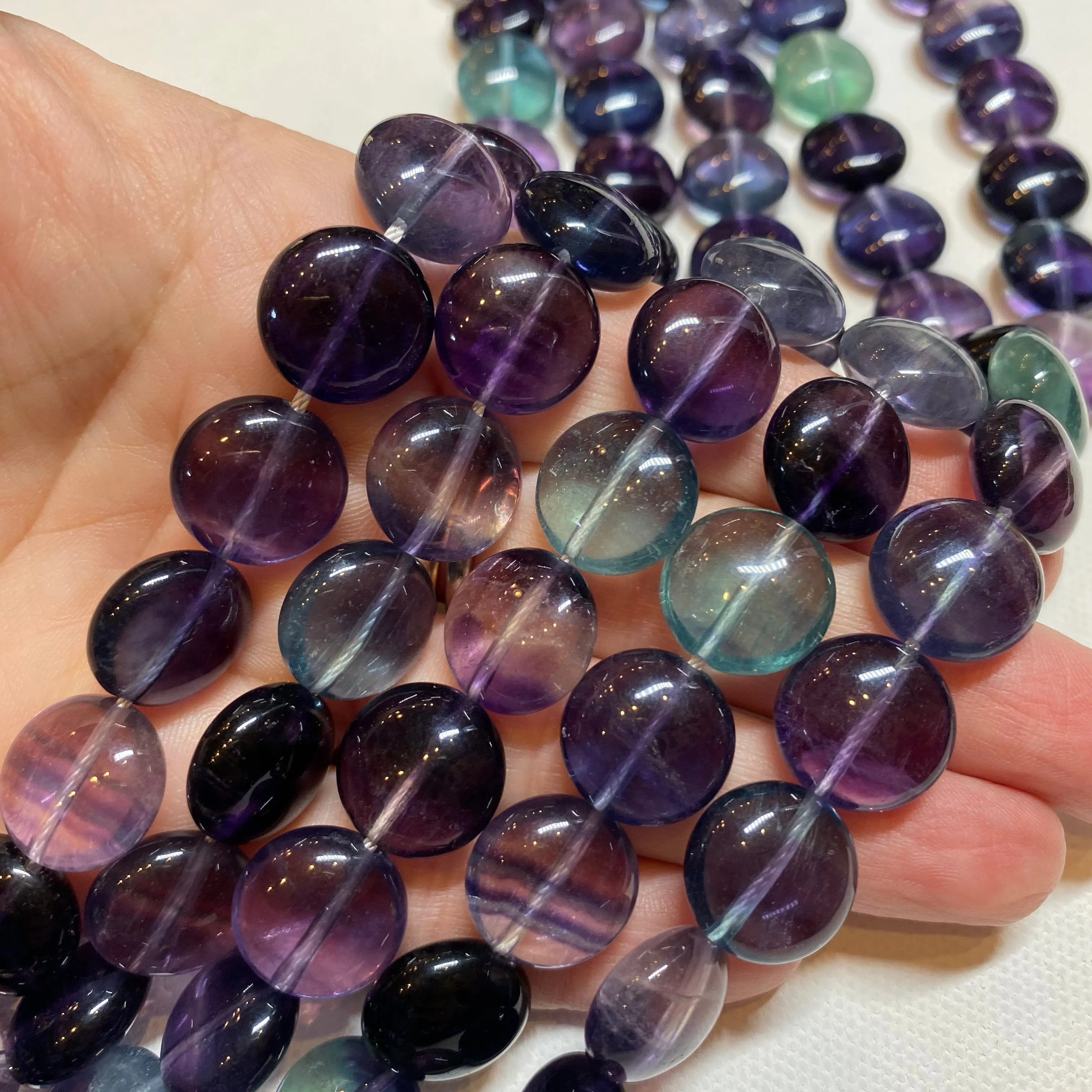 Rainbow Fluorite - AAA Quality 14mm Coins