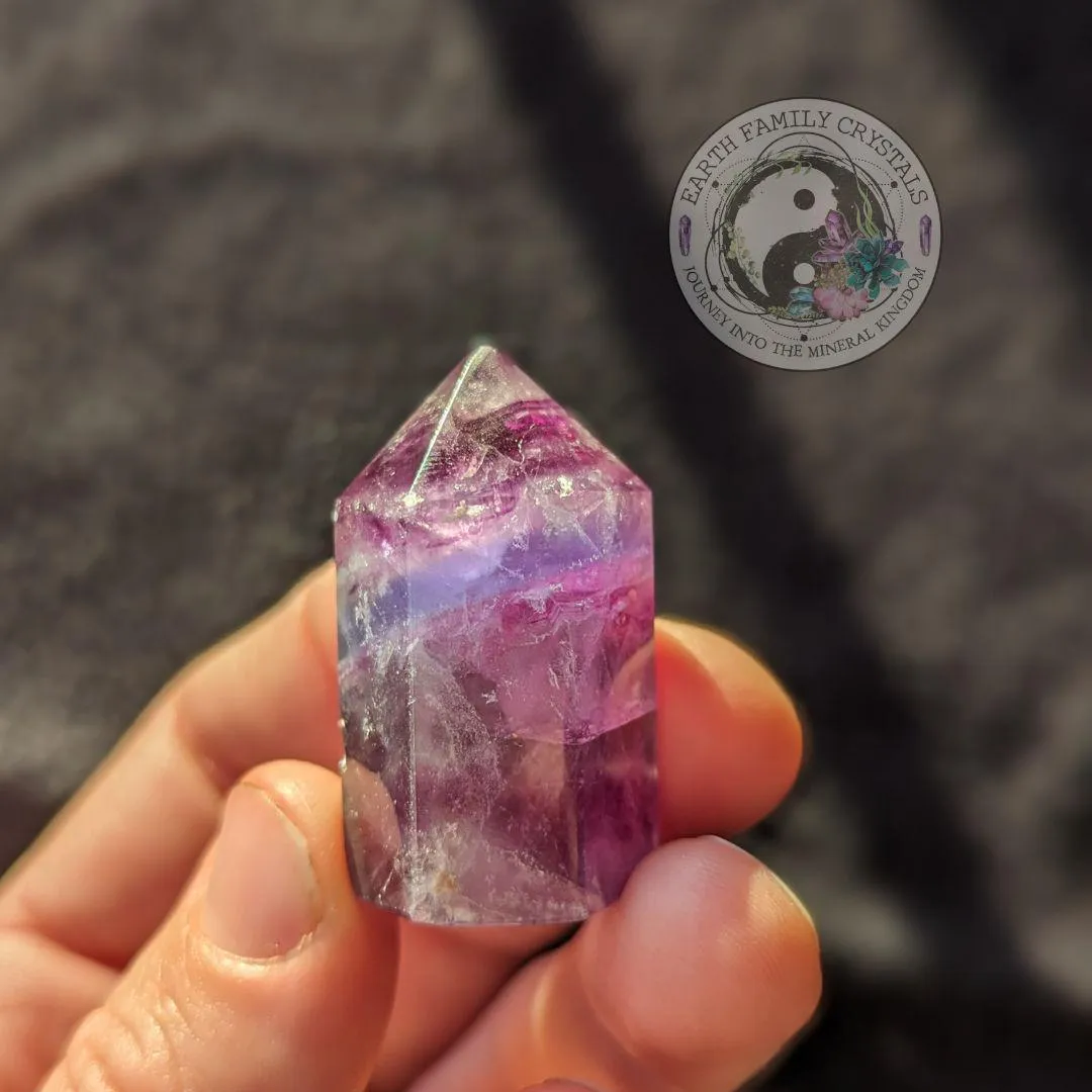 Rainbow Fluorite Polished Point Mini Tower Carving