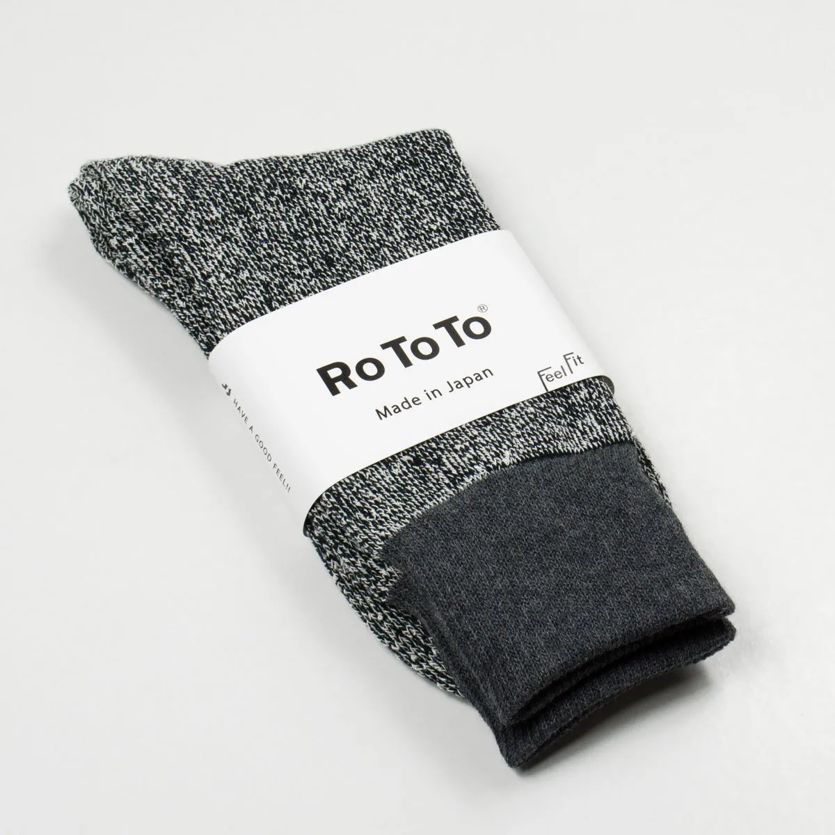 RoToTo - Doubleface Silk / Cotton Socks - D. Gray / Black