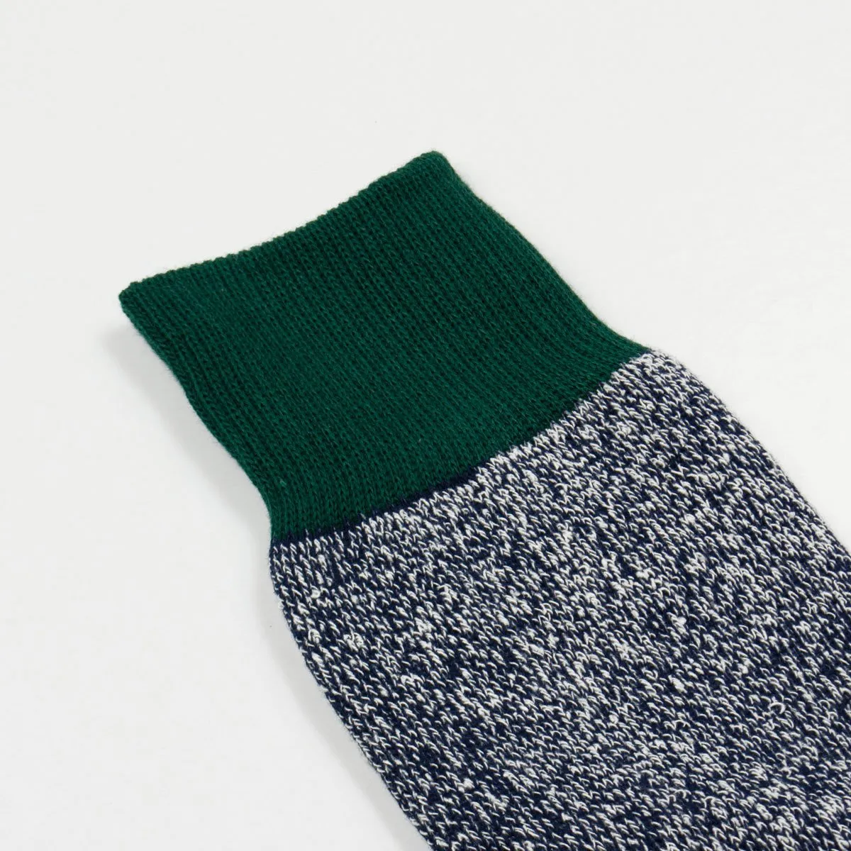 RoToTo - Doubleface Silk / Cotton Socks - Green / M. Navy