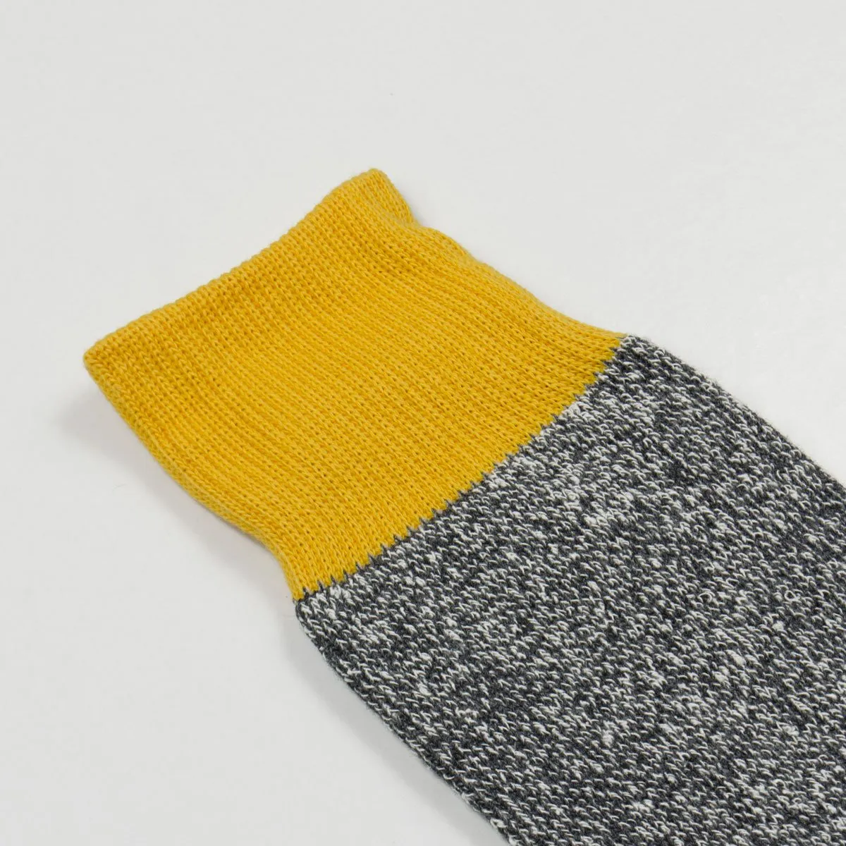 RoToTo - Doubleface Silk / Cotton Socks - Yellow / Gray