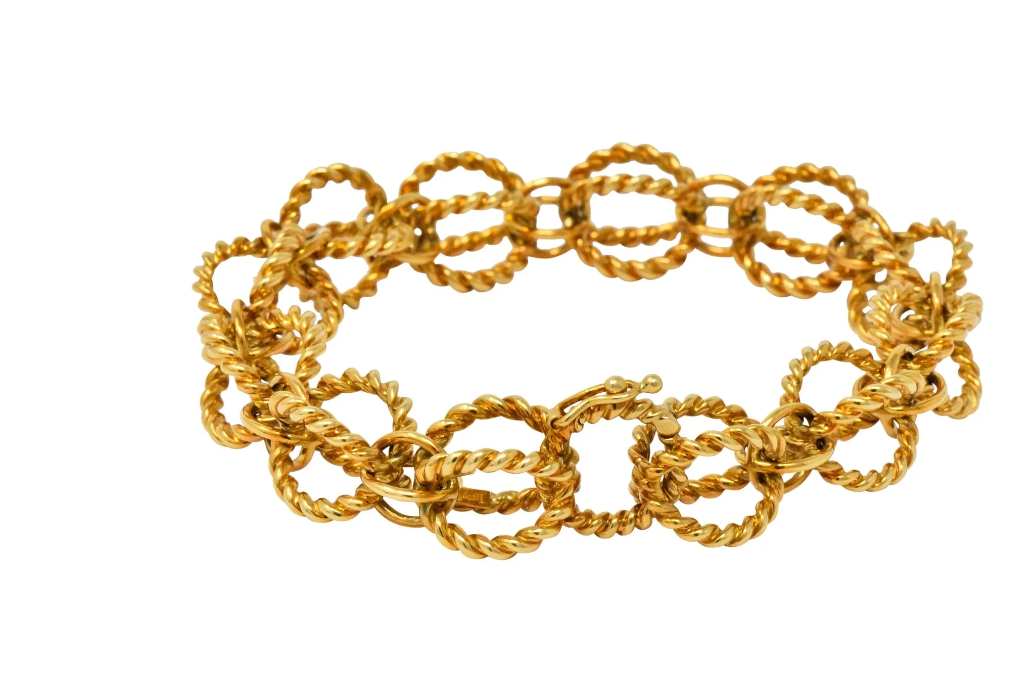 Schlumberger Tiffany & Co. Vintage 18 Karat Gold Circle Rope Bracelet