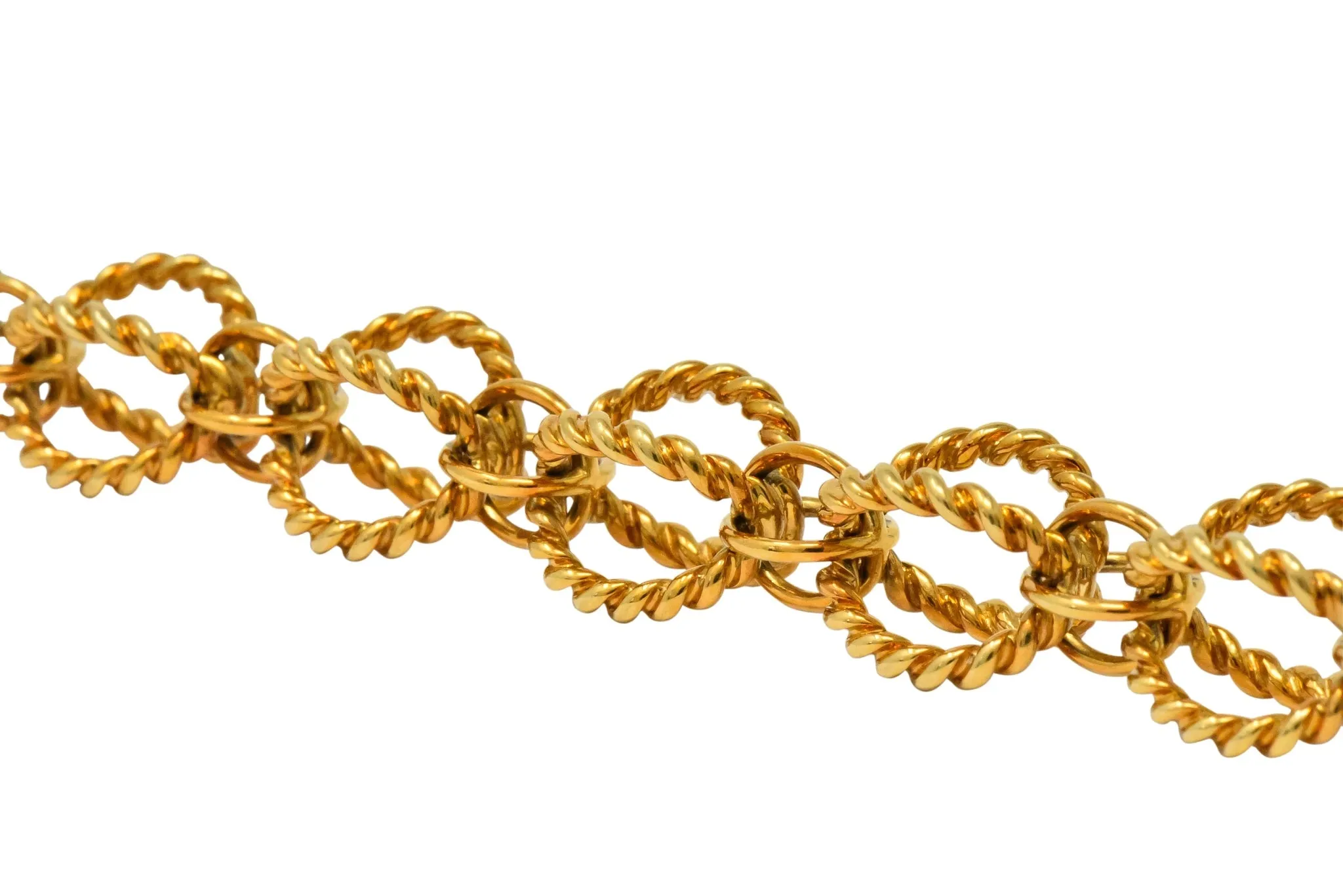 Schlumberger Tiffany & Co. Vintage 18 Karat Gold Circle Rope Bracelet