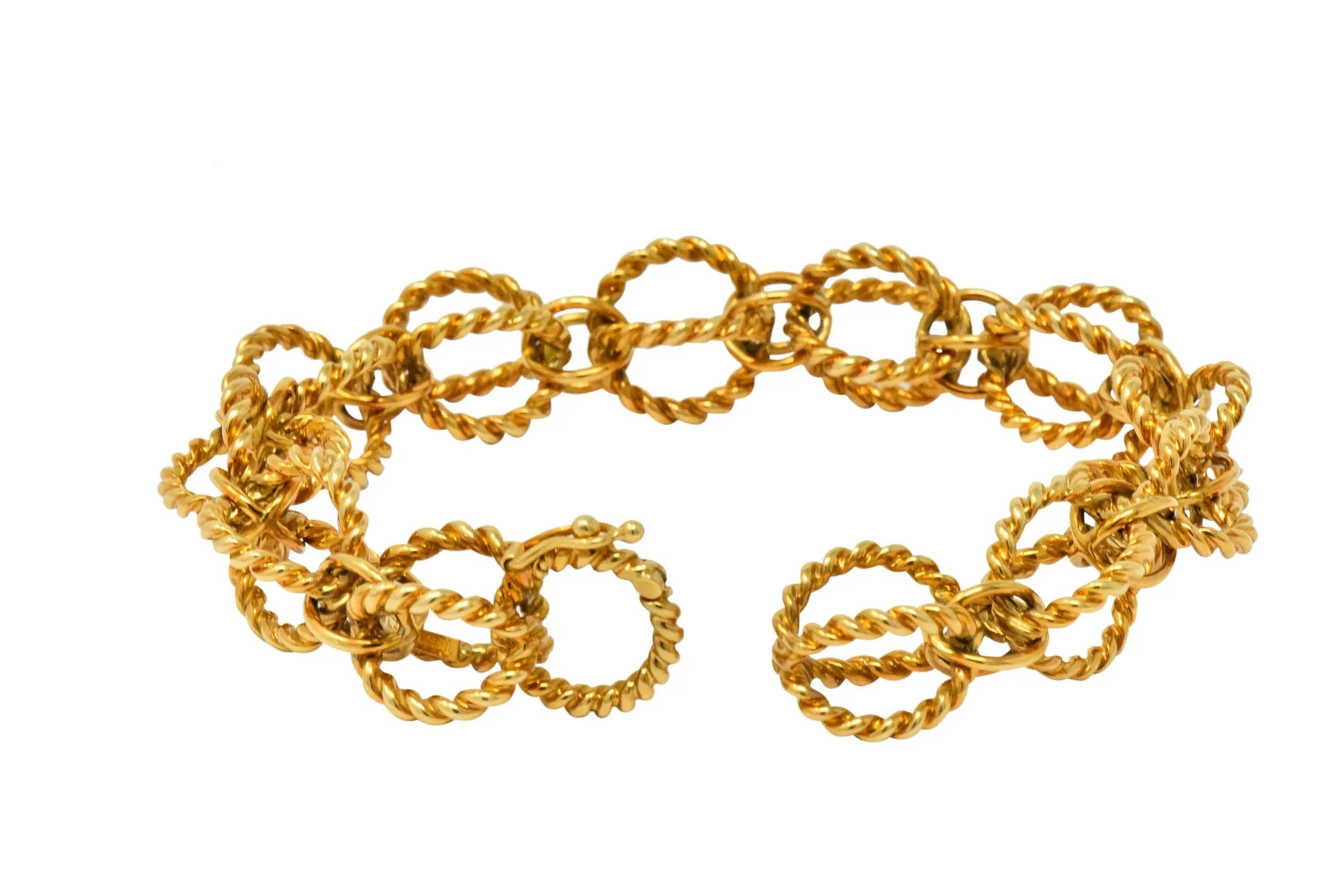 Schlumberger Tiffany & Co. Vintage 18 Karat Gold Circle Rope Bracelet