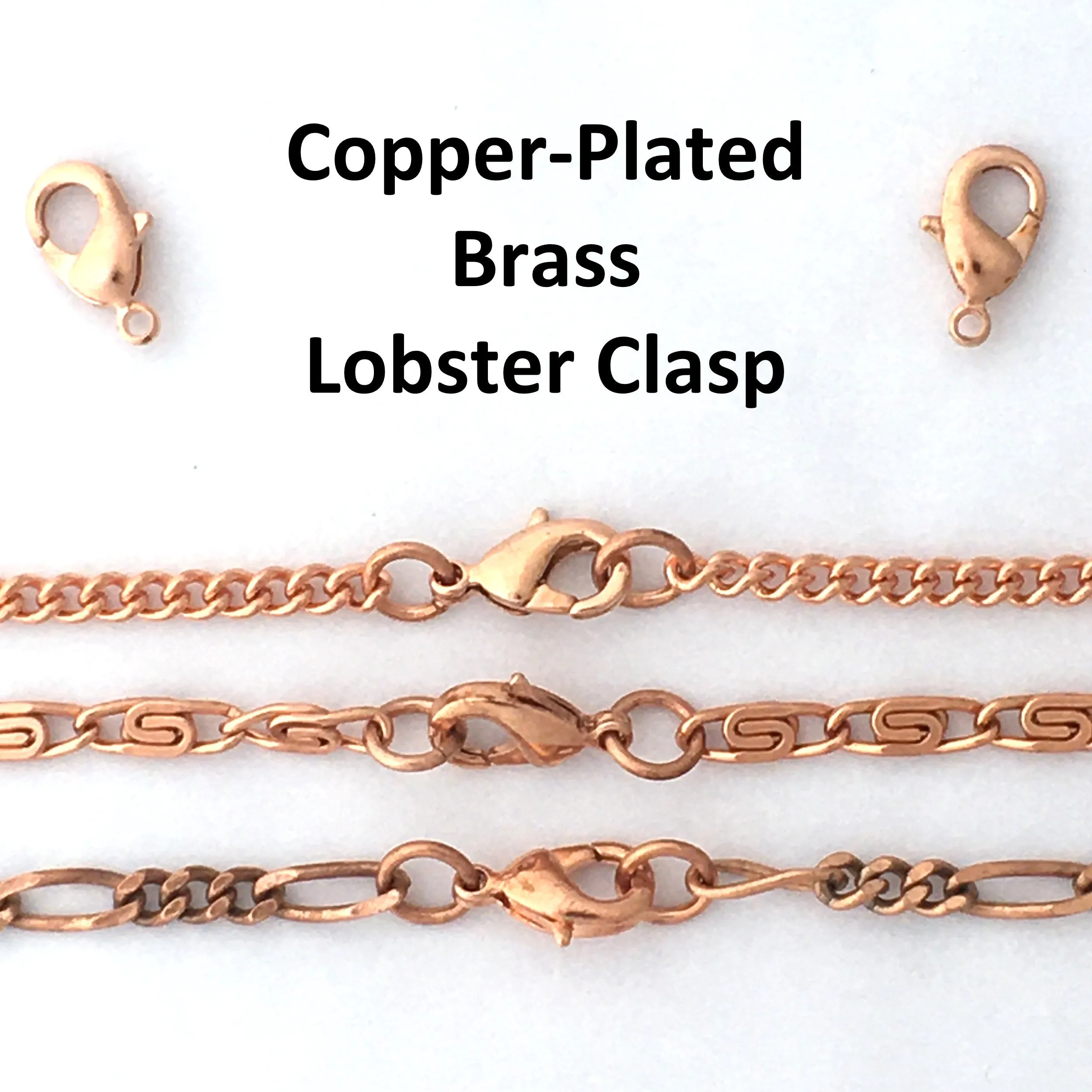 Solid Copper Anklet Set Cuban Curb Chain Ankle Bracelets AC72S Set of Two Matching Adjustable Solid Copper Ankle Chains