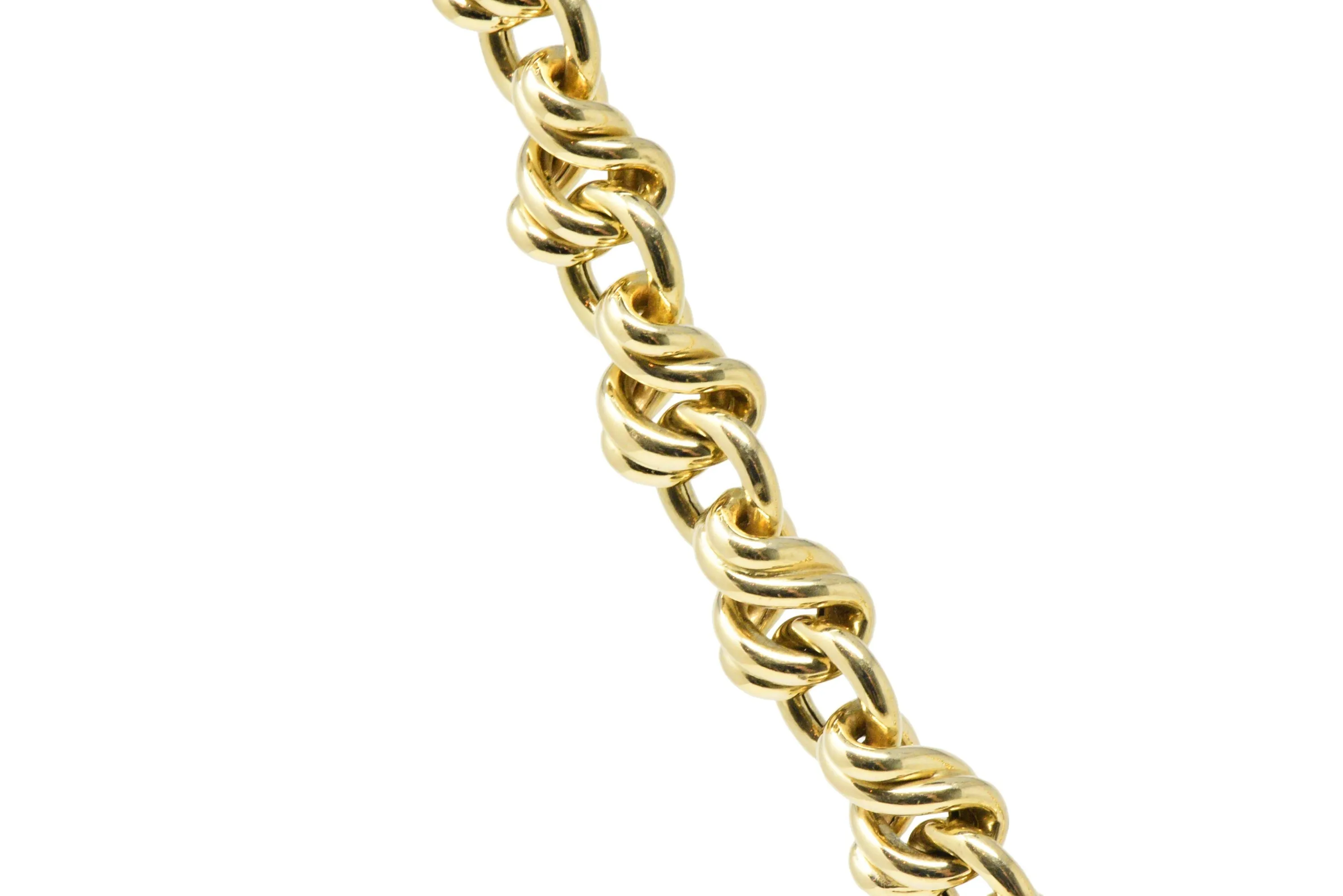 Sophisticated Tiffany & Co. 18 Karat Gold Twisted Link Collar Necklace