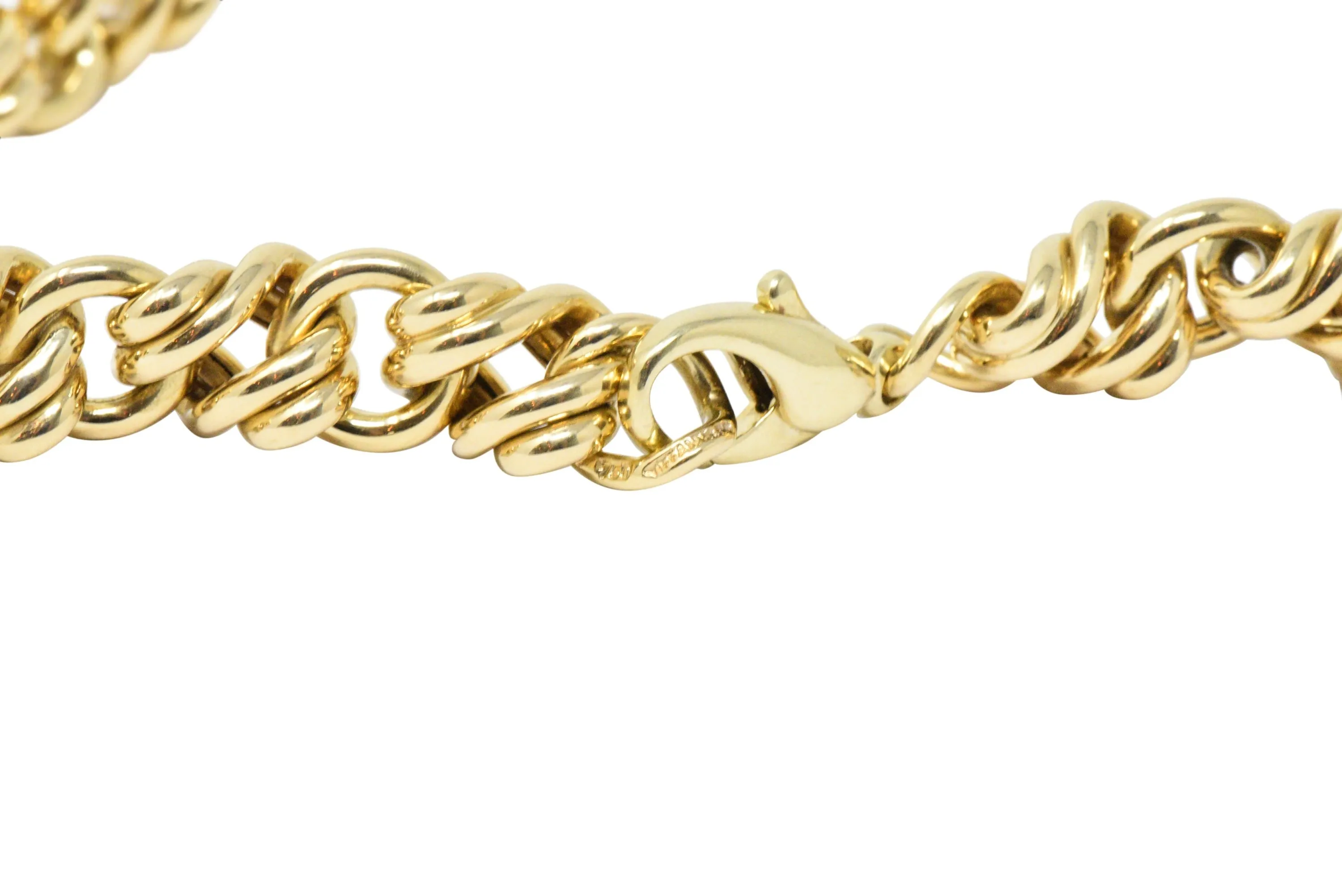 Sophisticated Tiffany & Co. 18 Karat Gold Twisted Link Collar Necklace