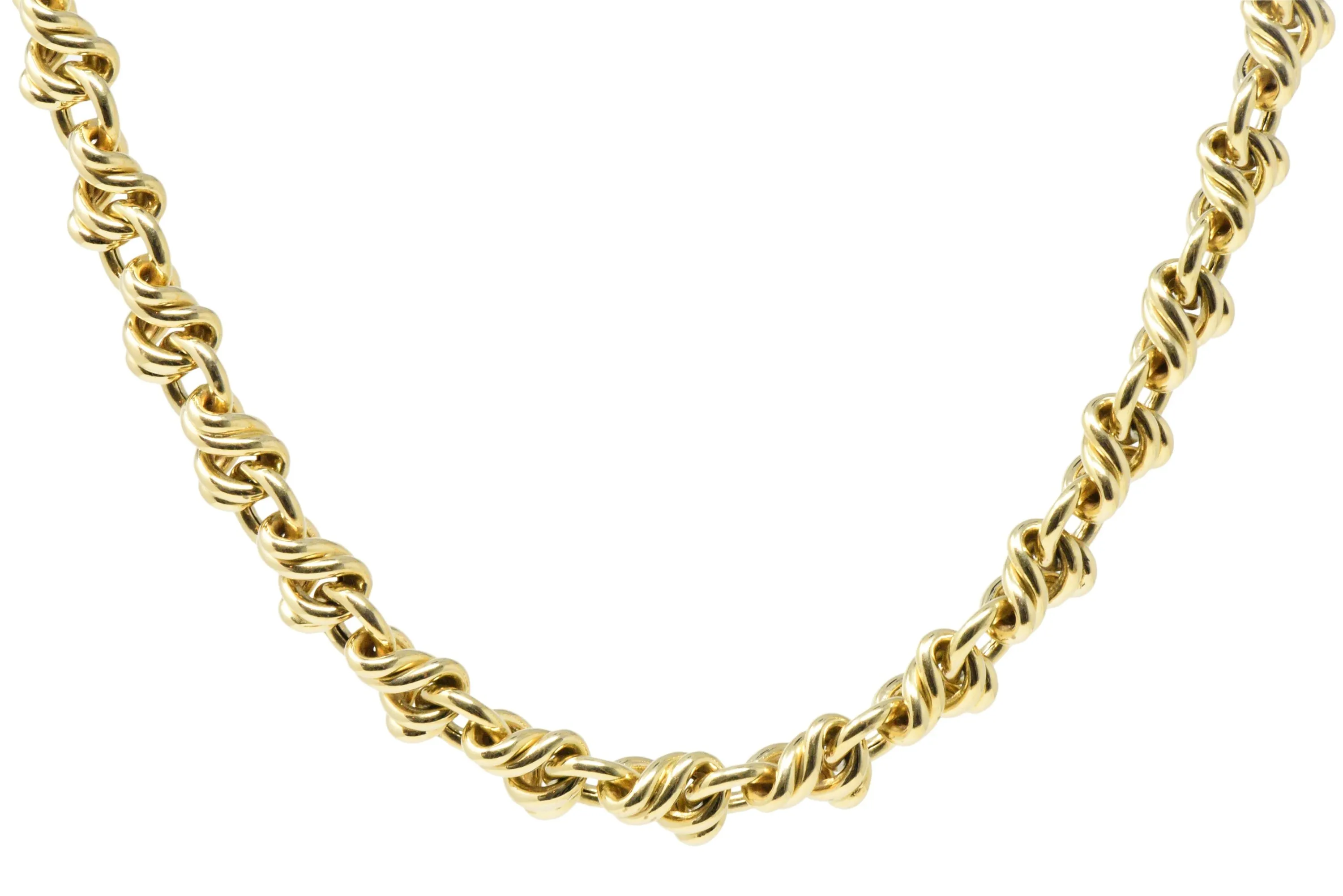 Sophisticated Tiffany & Co. 18 Karat Gold Twisted Link Collar Necklace