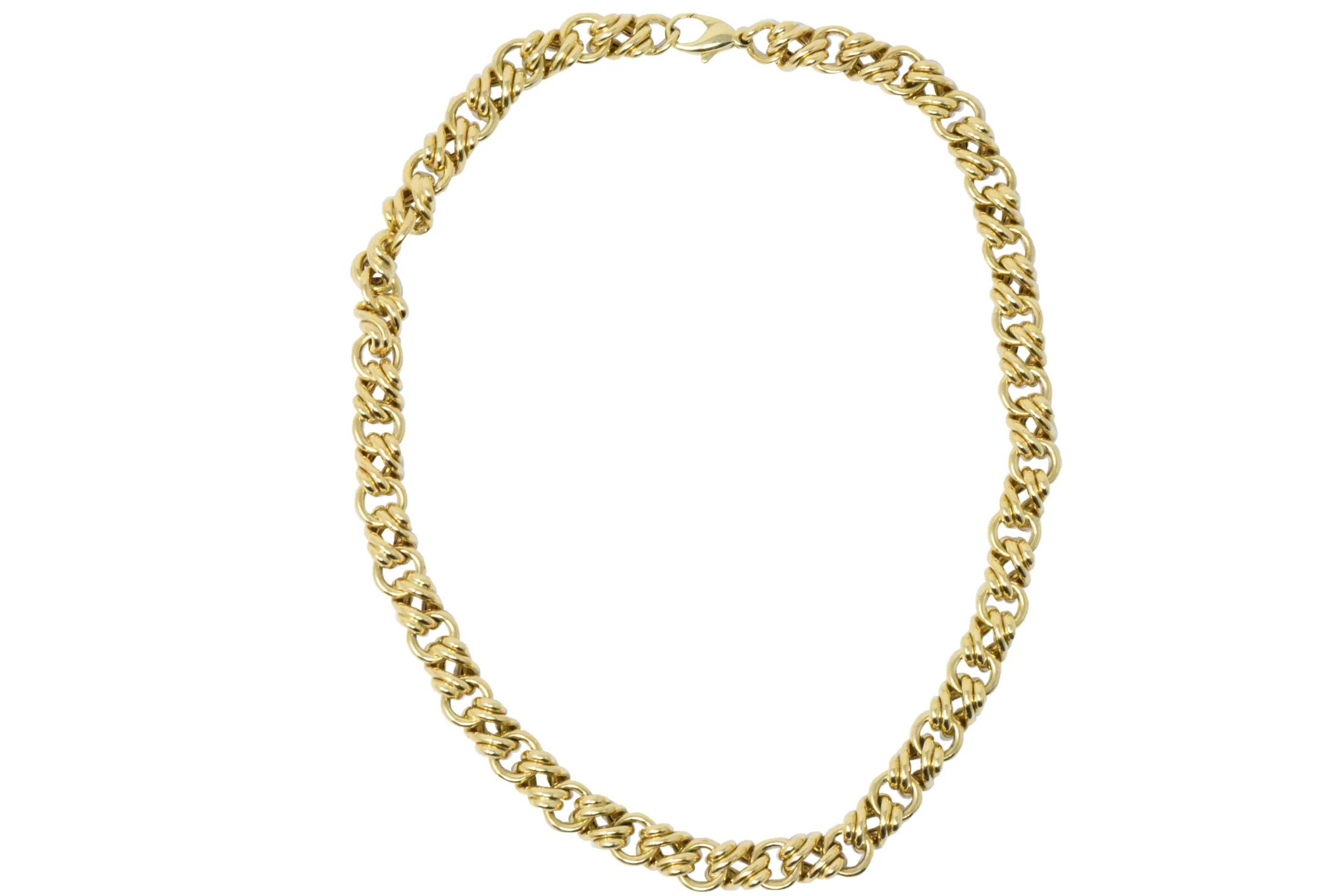 Sophisticated Tiffany & Co. 18 Karat Gold Twisted Link Collar Necklace