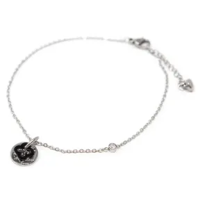 Stainless Steel Anklet with Love Disc Charm