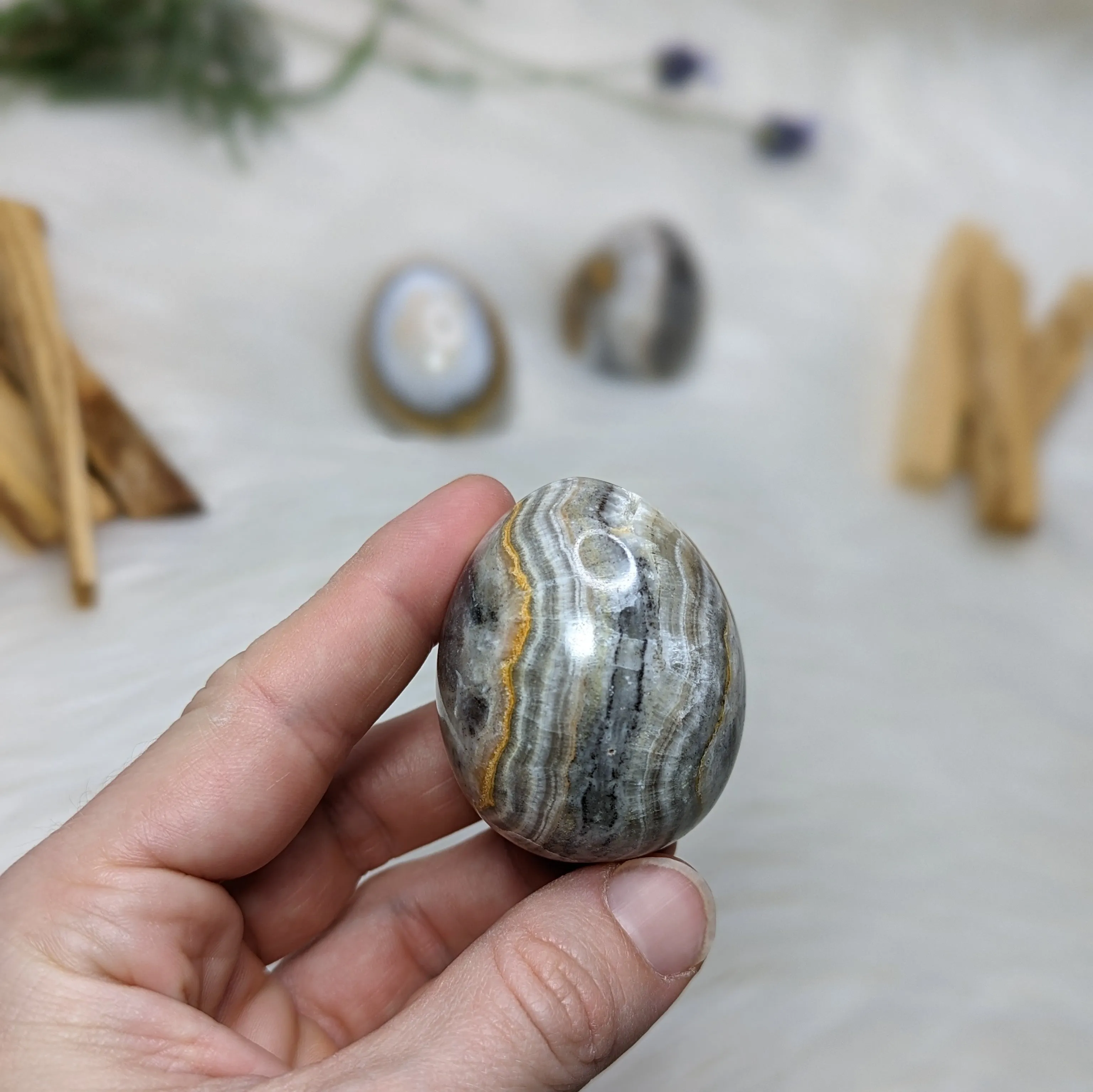 Stunning Zebra Calcite Eggs