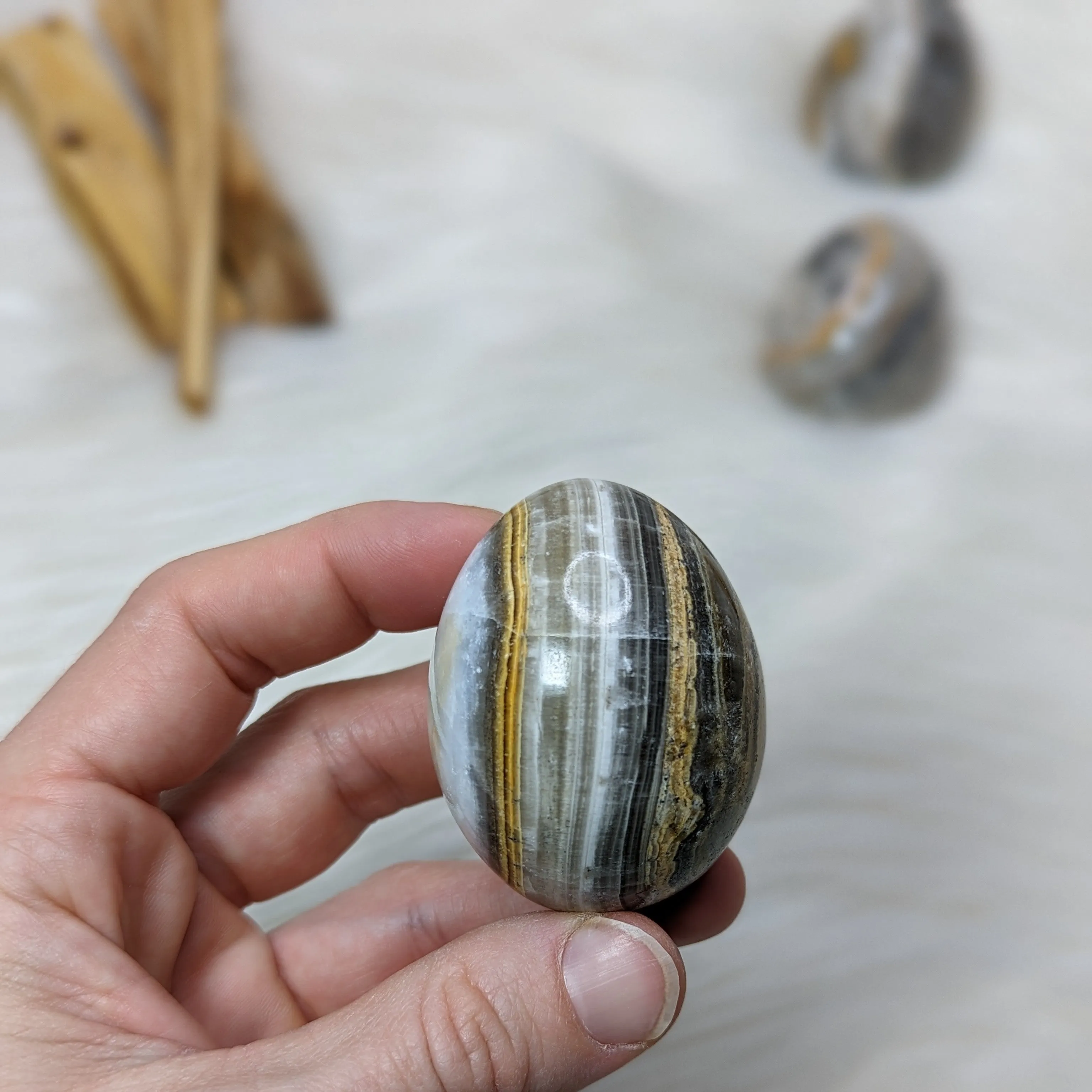 Stunning Zebra Calcite Eggs