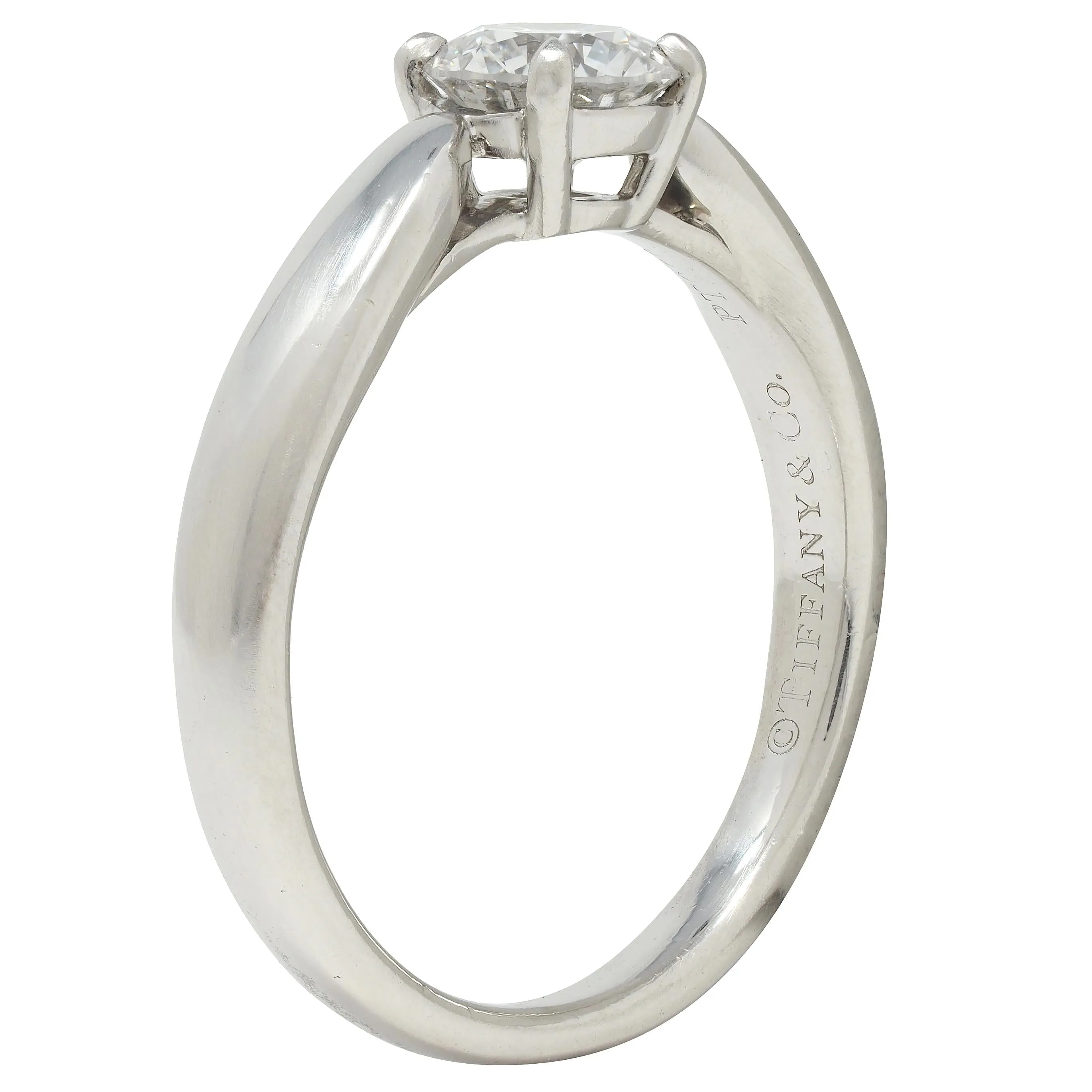 Tiffany & Co. 0.48 CTW Diamond Platinum Harmony Solitaire Engagement Ring GIA