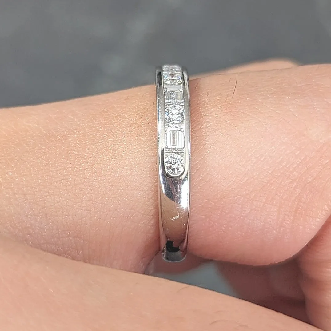 Tiffany & Co. 0.66 CTW Diamond Platinum Channel Band Stacking Ring