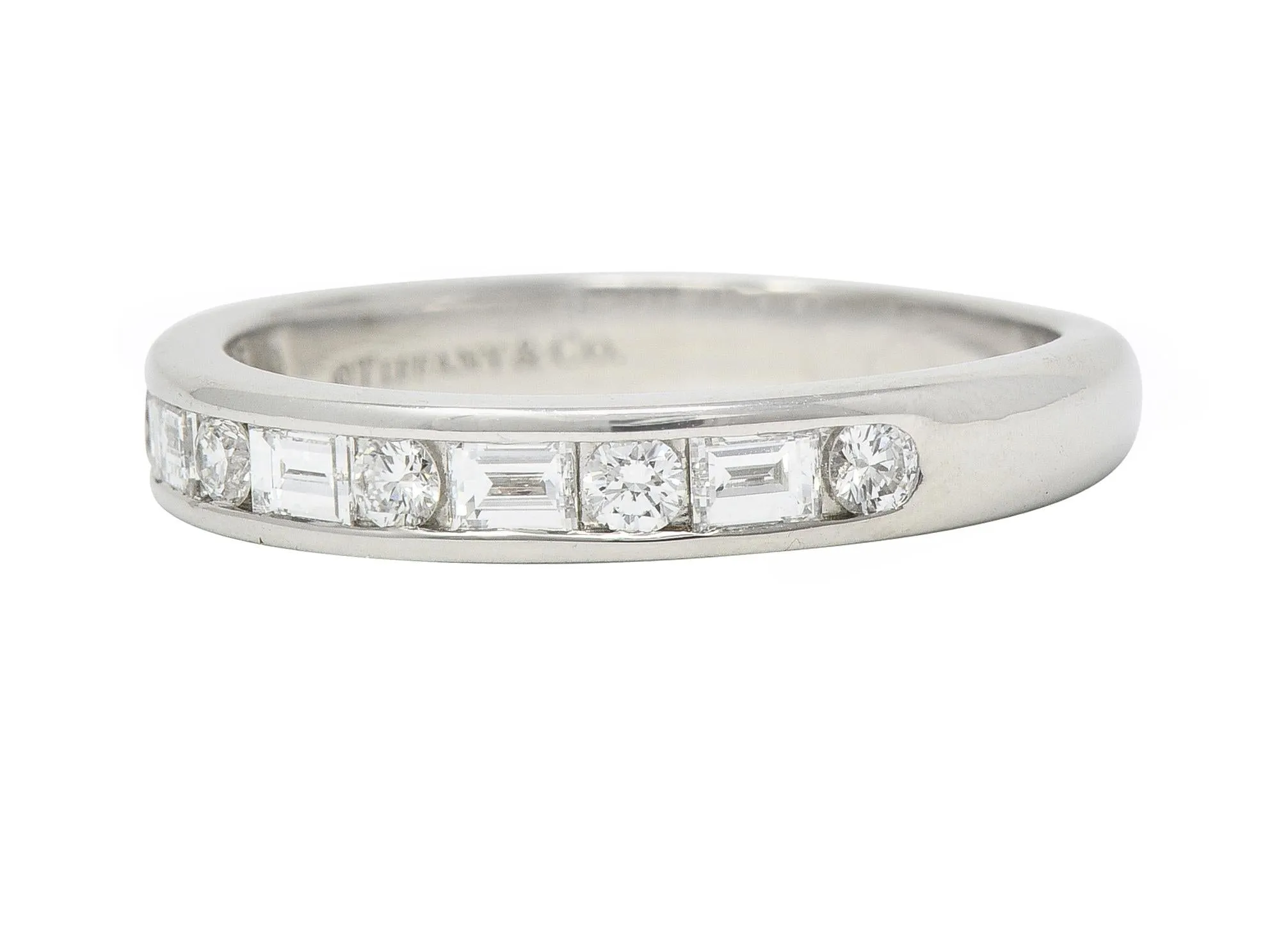 Tiffany & Co. 0.66 CTW Diamond Platinum Channel Band Stacking Ring