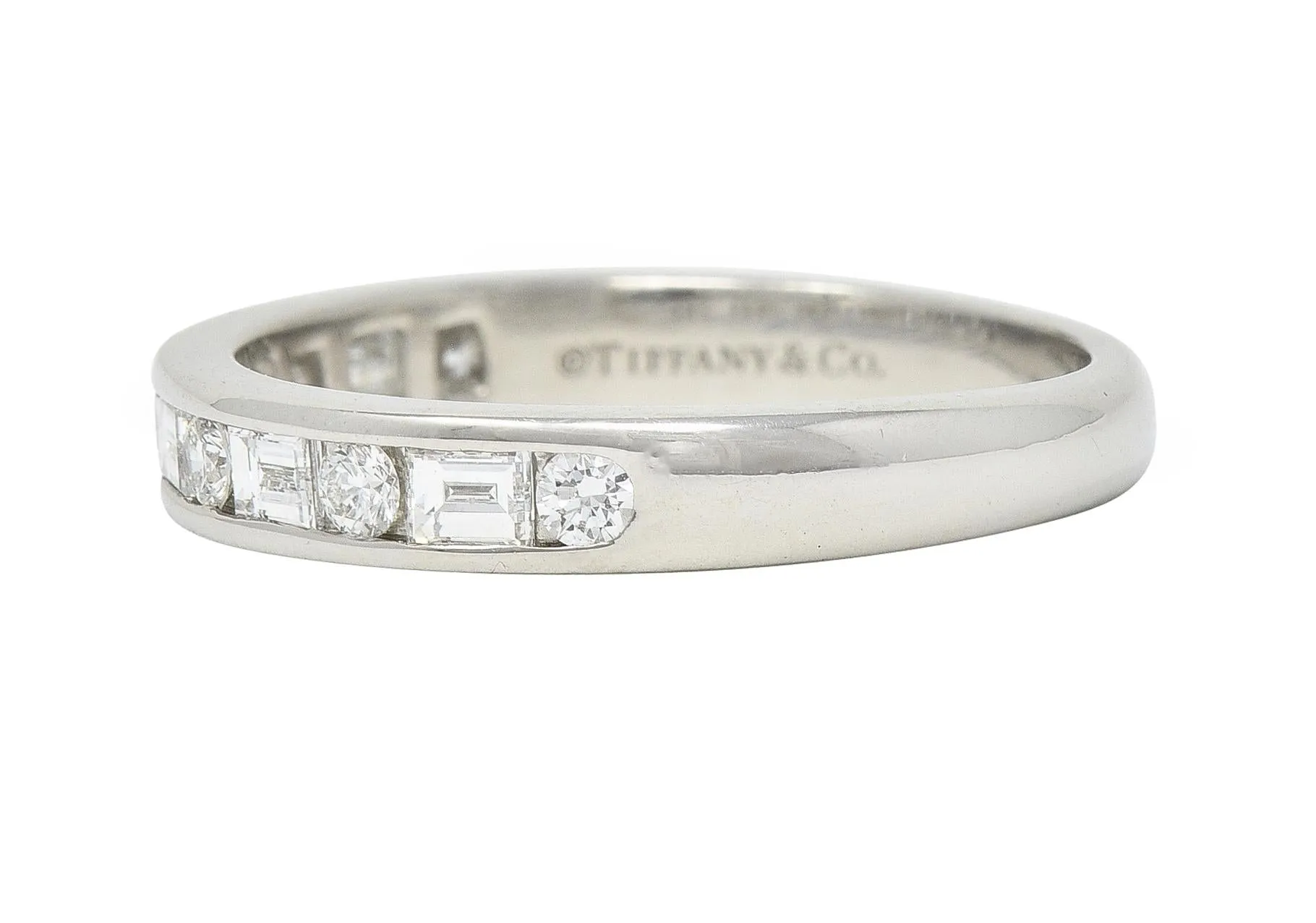 Tiffany & Co. 0.66 CTW Diamond Platinum Channel Band Stacking Ring