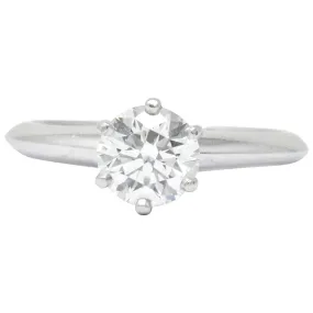 Tiffany & Co. 0.93 CTW Diamond Platinum Solitaire Engagement Ring