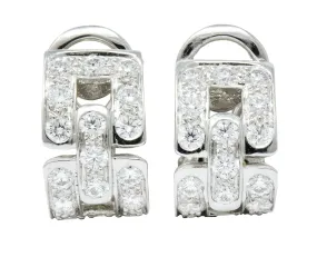 Tiffany & Co. 1.60 CTW Diamond Platinum Link Earrings