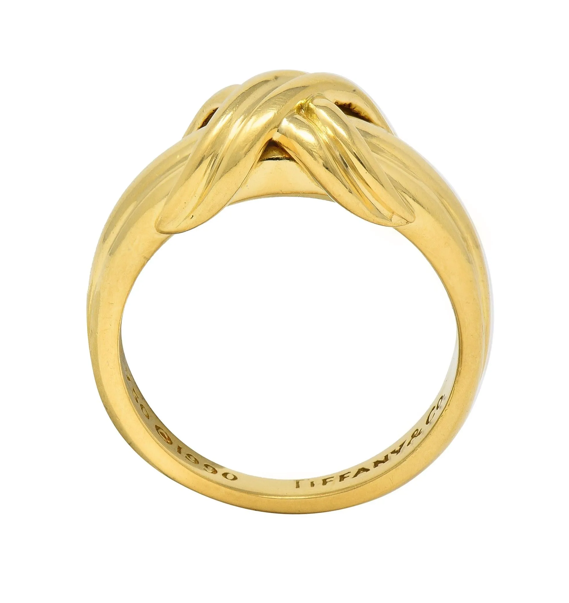 Tiffany & Co. 1990 18 Karat Yellow Gold X Knot Vintage Ring