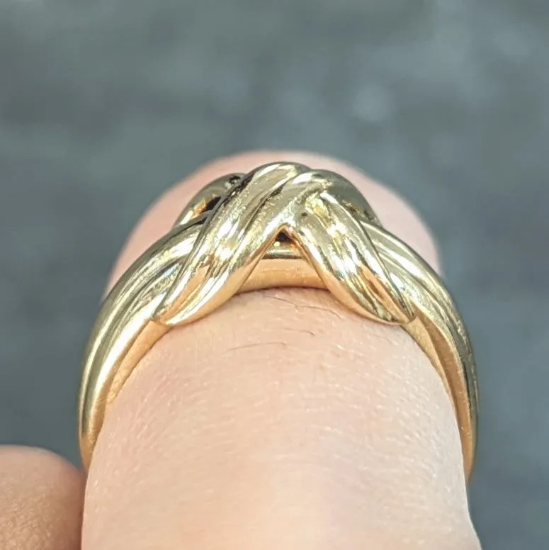 Tiffany & Co. 1990 18 Karat Yellow Gold X Knot Vintage Ring