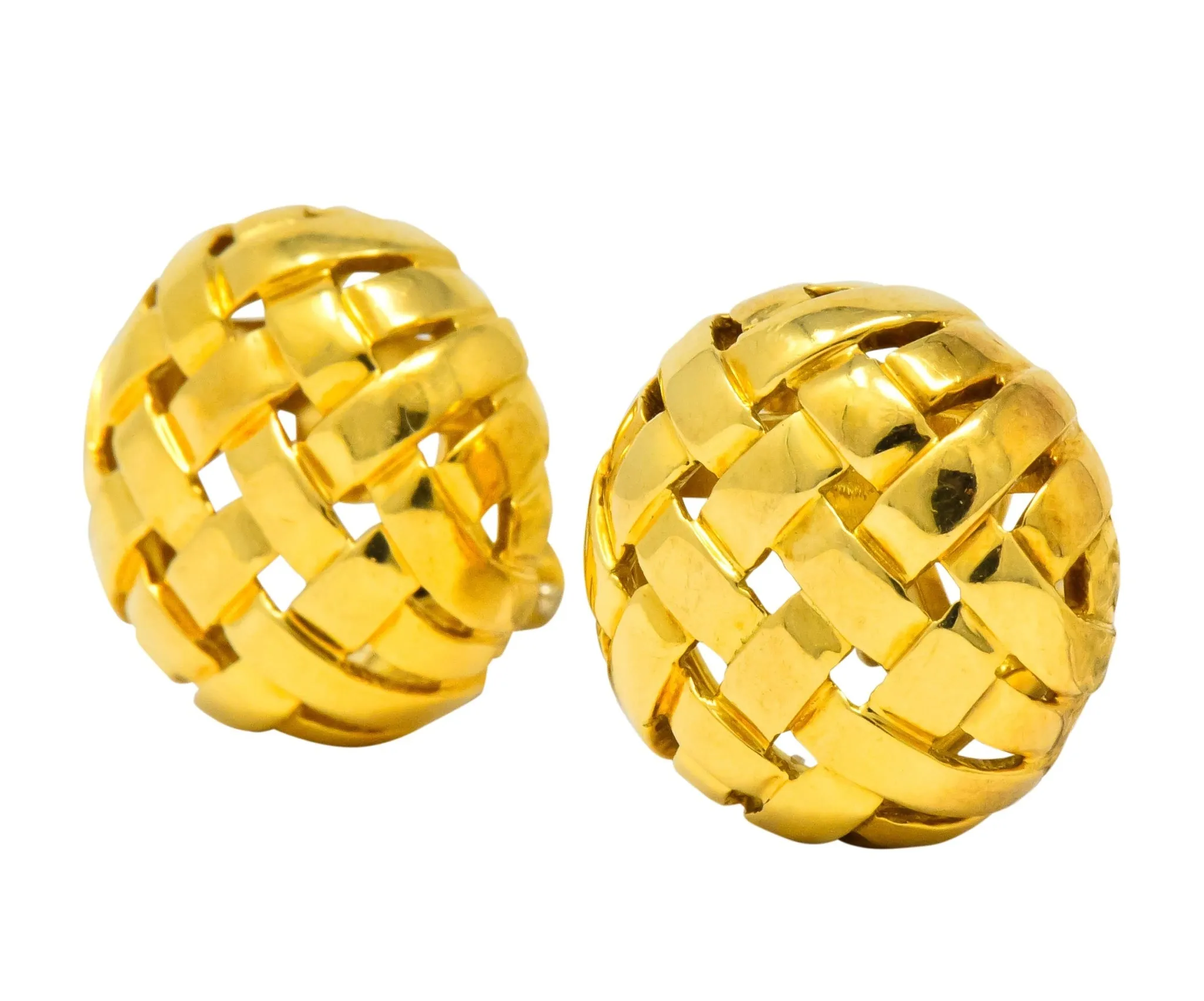 Tiffany & Co. 1995 18 Karat Gold Woven Ear-Clip Earrings