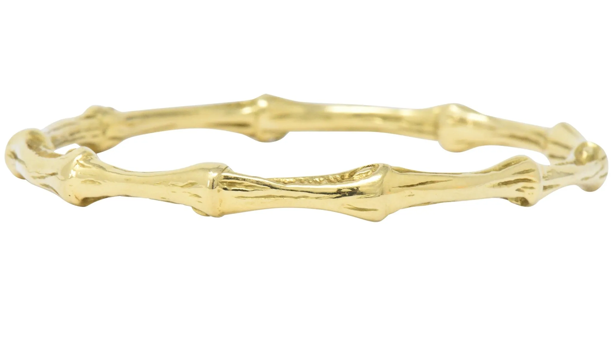 Tiffany & Co. 1996 18 Karat Yellow Gold Bamboo Bangle Bracelet