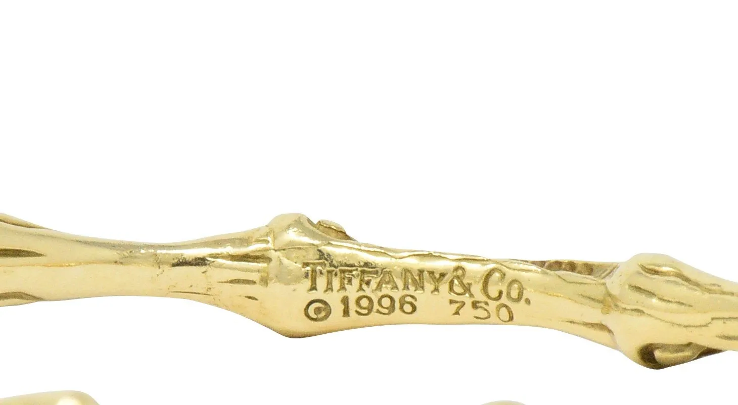 Tiffany & Co. 1996 18 Karat Yellow Gold Bamboo Bangle Bracelet